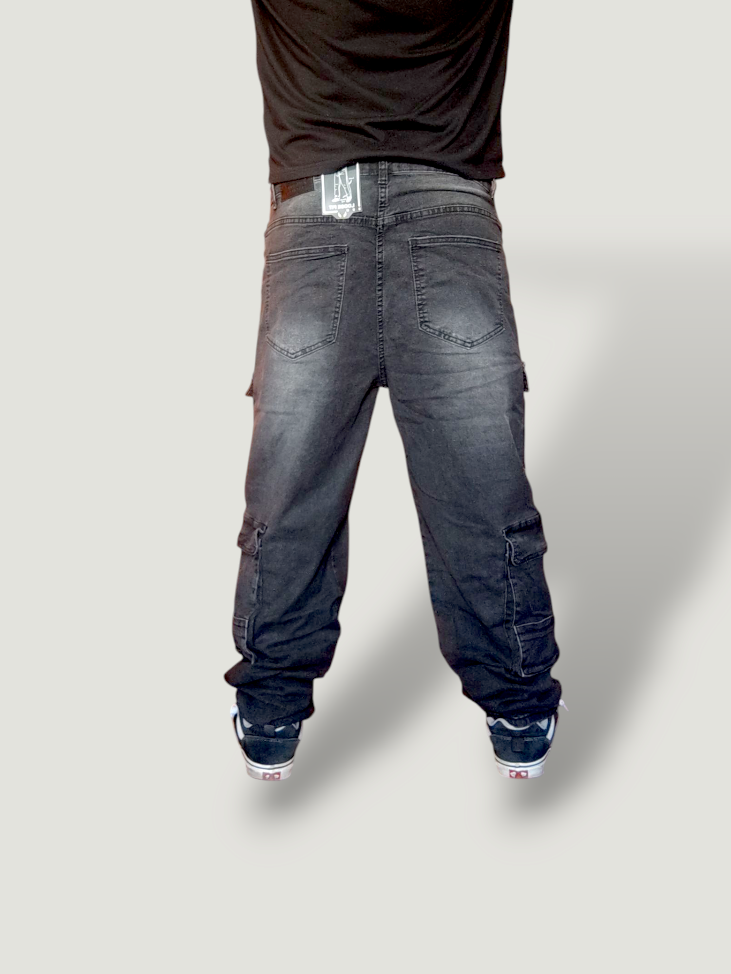 Jeans doble cargo desgaste