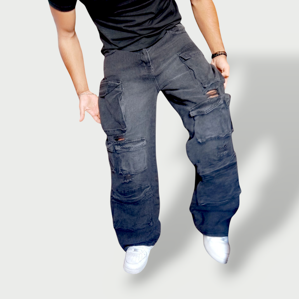 Jeans Multicargo Gris oscuro