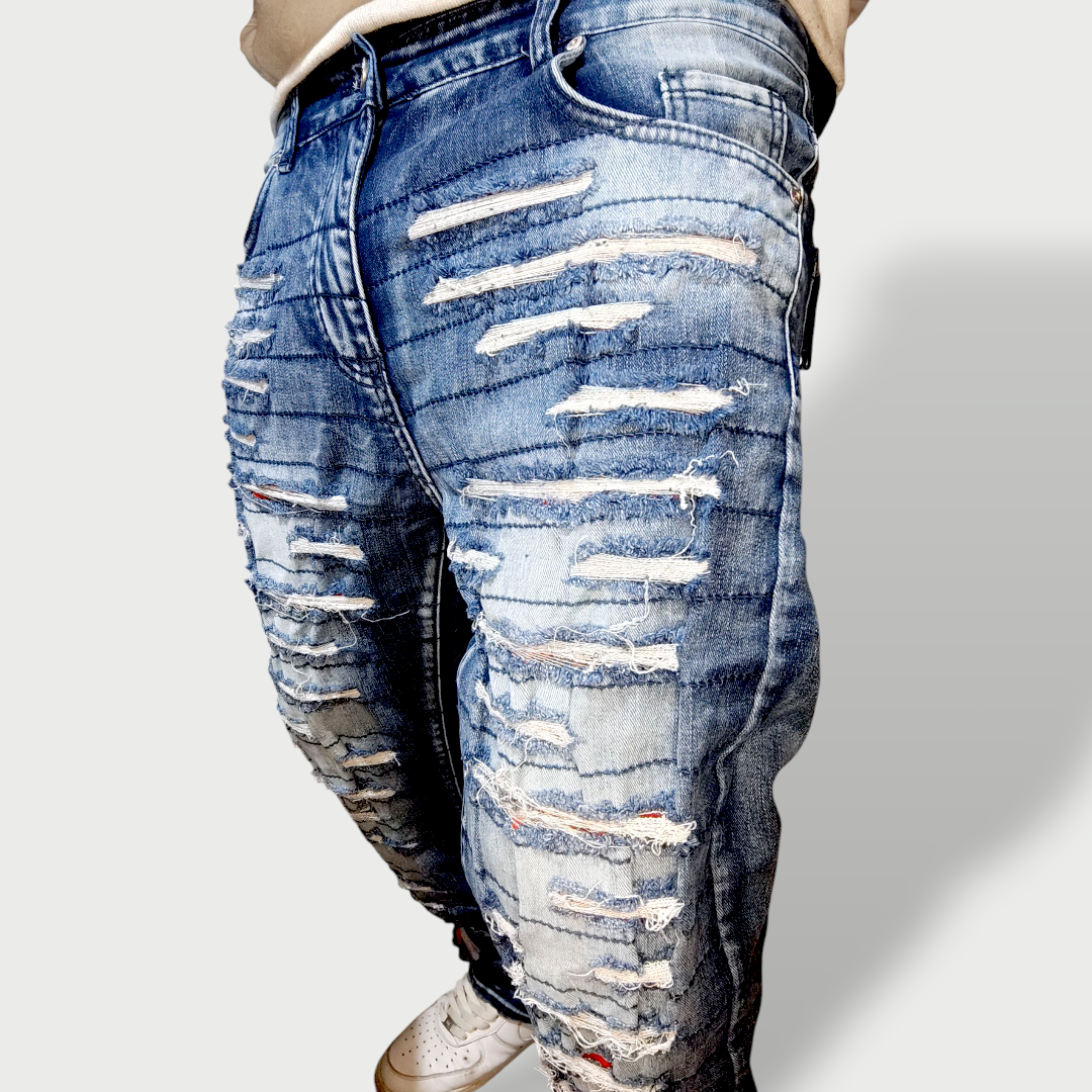 Jeans Rasgado Azul